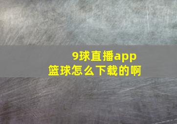 9球直播app篮球怎么下载的啊