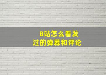 B站怎么看发过的弹幕和评论