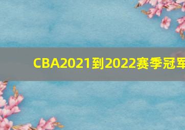 CBA2021到2022赛季冠军