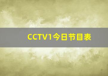 CCTV1今日节目表