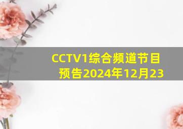 CCTV1综合频道节目预告2024年12月23