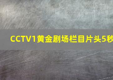 CCTV1黄金剧场栏目片头5秒