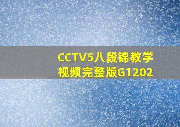 CCTV5八段锦教学视频完整版G1202