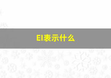 EI表示什么