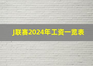 J联赛2024年工资一览表