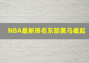 NBA最新排名东部黑马崛起