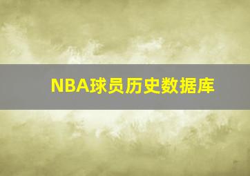 NBA球员历史数据库