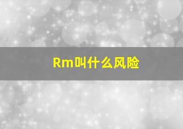 Rm叫什么风险