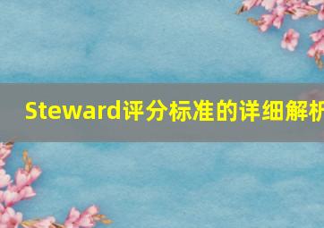 Steward评分标准的详细解析