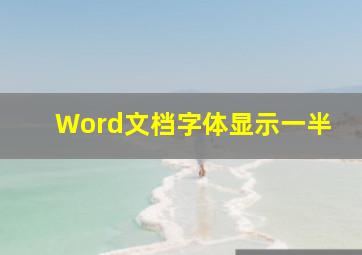 Word文档字体显示一半