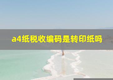 a4纸税收编码是转印纸吗