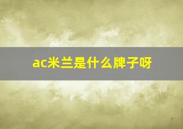 ac米兰是什么牌子呀