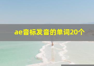 ae音标发音的单词20个