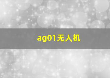 ag01无人机