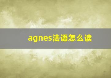 agnes法语怎么读