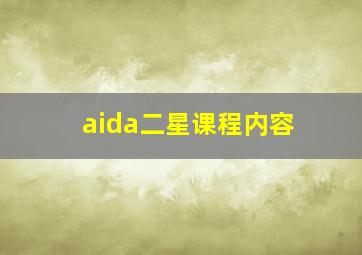 aida二星课程内容