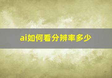 ai如何看分辨率多少