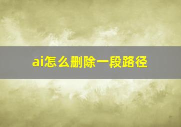 ai怎么删除一段路径