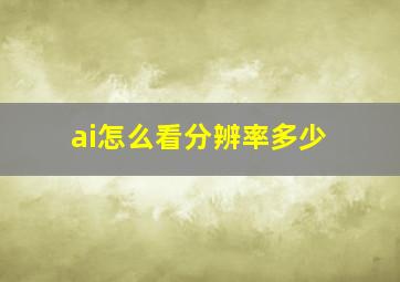 ai怎么看分辨率多少