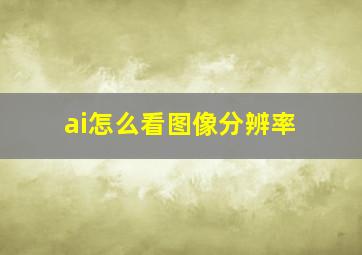 ai怎么看图像分辨率