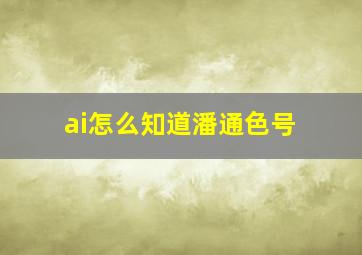 ai怎么知道潘通色号