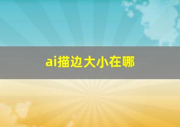 ai描边大小在哪