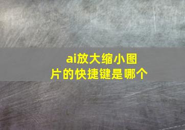 ai放大缩小图片的快捷键是哪个