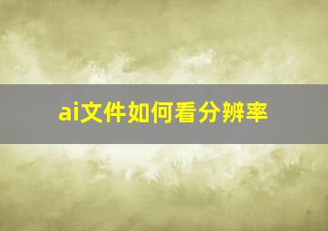 ai文件如何看分辨率