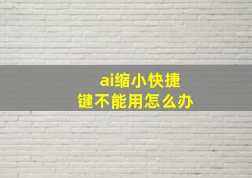 ai缩小快捷键不能用怎么办