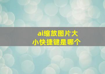 ai缩放图片大小快捷键是哪个