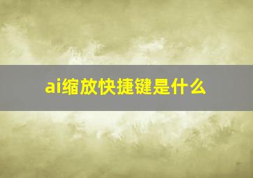 ai缩放快捷键是什么