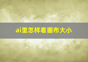 ai里怎样看画布大小