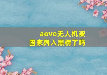 aovo无人机被国家列入黑榜了吗