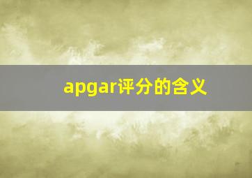 apgar评分的含义