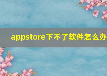 appstore下不了软件怎么办