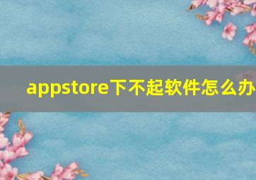 appstore下不起软件怎么办