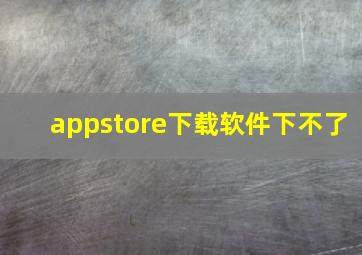 appstore下载软件下不了