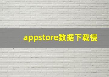 appstore数据下载慢