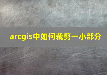 arcgis中如何裁剪一小部分