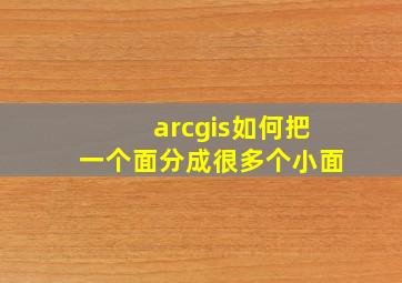 arcgis如何把一个面分成很多个小面