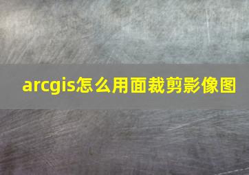 arcgis怎么用面裁剪影像图