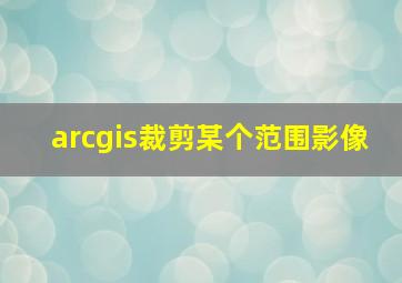 arcgis裁剪某个范围影像