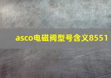 asco电磁阀型号含义8551