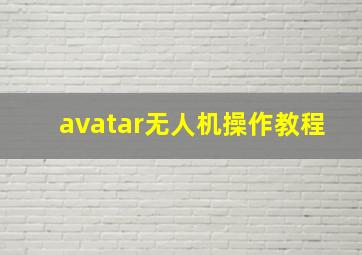 avatar无人机操作教程