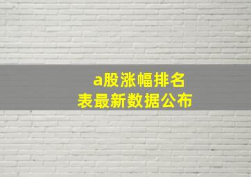 a股涨幅排名表最新数据公布