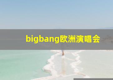 bigbang欧洲演唱会