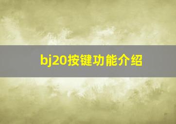 bj20按键功能介绍