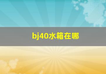 bj40水箱在哪