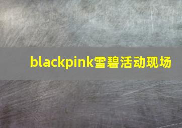 blackpink雪碧活动现场