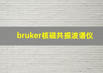 bruker核磁共振波谱仪